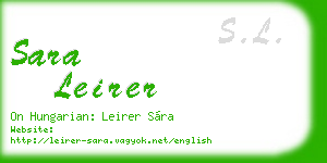 sara leirer business card